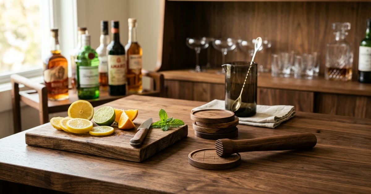 Setting Up a Home Bar: Wooden Accessories You Need